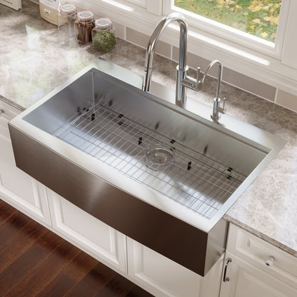 30" Rectangular Workstation Farmhouse Kitchen Sink, Stainless Steel Single Bowl With Multiple Sizes