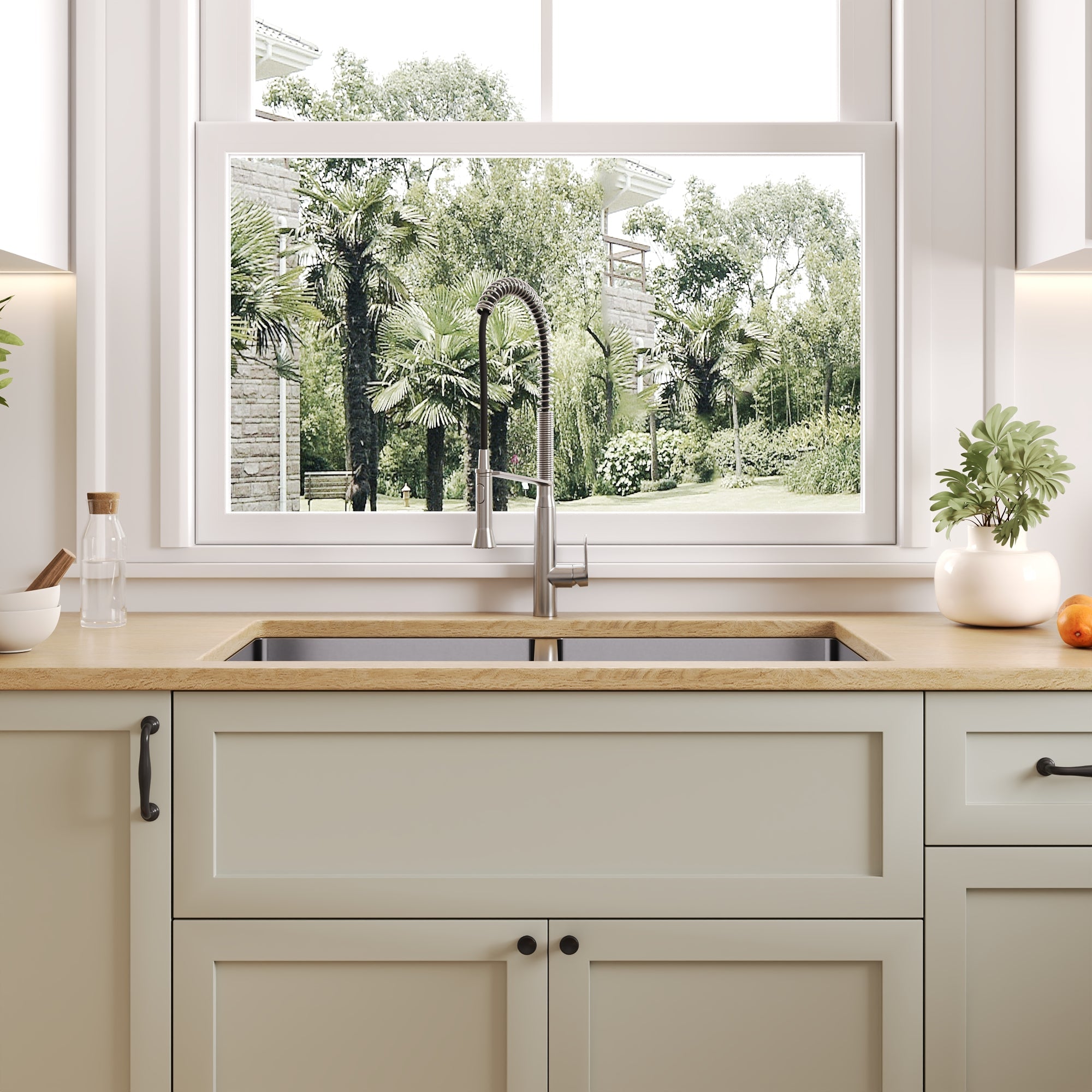 33" Rectangular Undermount Kitchen Sink, Stainless Steel Double Bowl