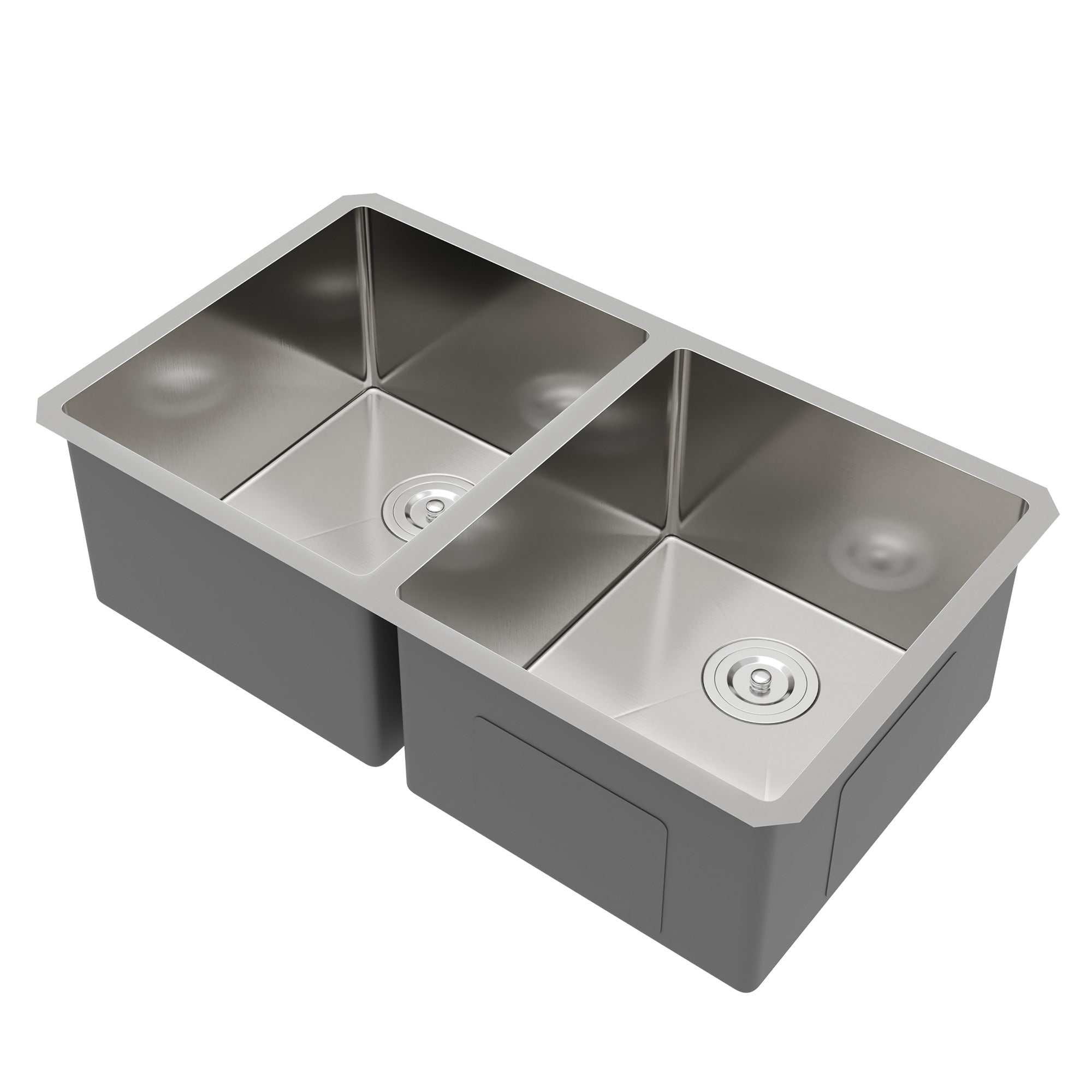 33" Rectangular Undermount Kitchen Sink, Stainless Steel Double Bowl
