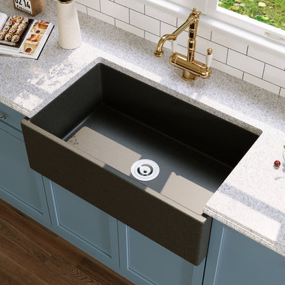 30" L x 18" W Rectangular Farmhouse Kitchen Sink, Natural Material With Multiple Colors