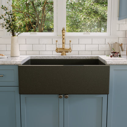 30" L x 18" W Rectangular Farmhouse Kitchen Sink, Natural Material With Multiple Colors