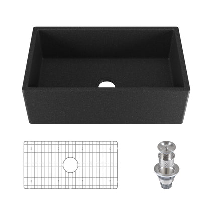 30" L x 18" W Rectangular Farmhouse Kitchen Sink, Natural Material With Multiple Colors