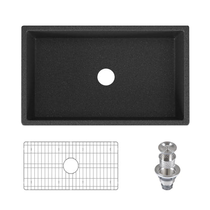 30" L x 18" W Rectangular Farmhouse Kitchen Sink, Natural Material With Multiple Colors