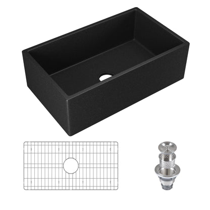 30" L x 18" W Rectangular Farmhouse Kitchen Sink, Natural Material With Multiple Colors