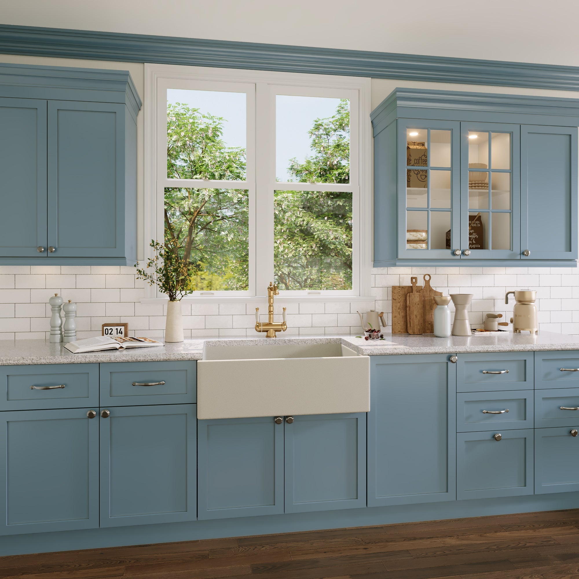 30" L x 18" W Rectangular Farmhouse Kitchen Sink, Natural Material With Multiple Colors