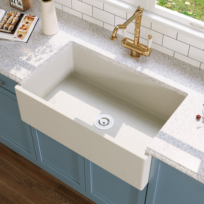 30" L x 18" W Rectangular Farmhouse Kitchen Sink, Natural Material With Multiple Colors