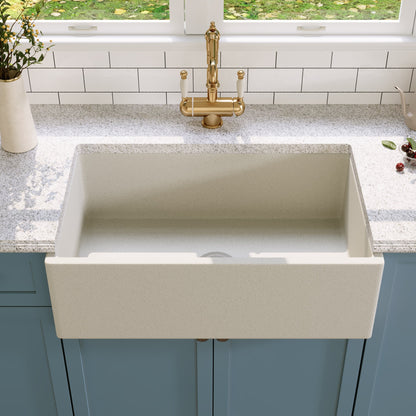 30" L x 18" W Rectangular Farmhouse Kitchen Sink, Natural Material With Multiple Colors