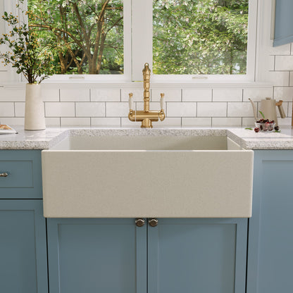 30" L x 18" W Rectangular Farmhouse Kitchen Sink, Natural Material With Multiple Colors