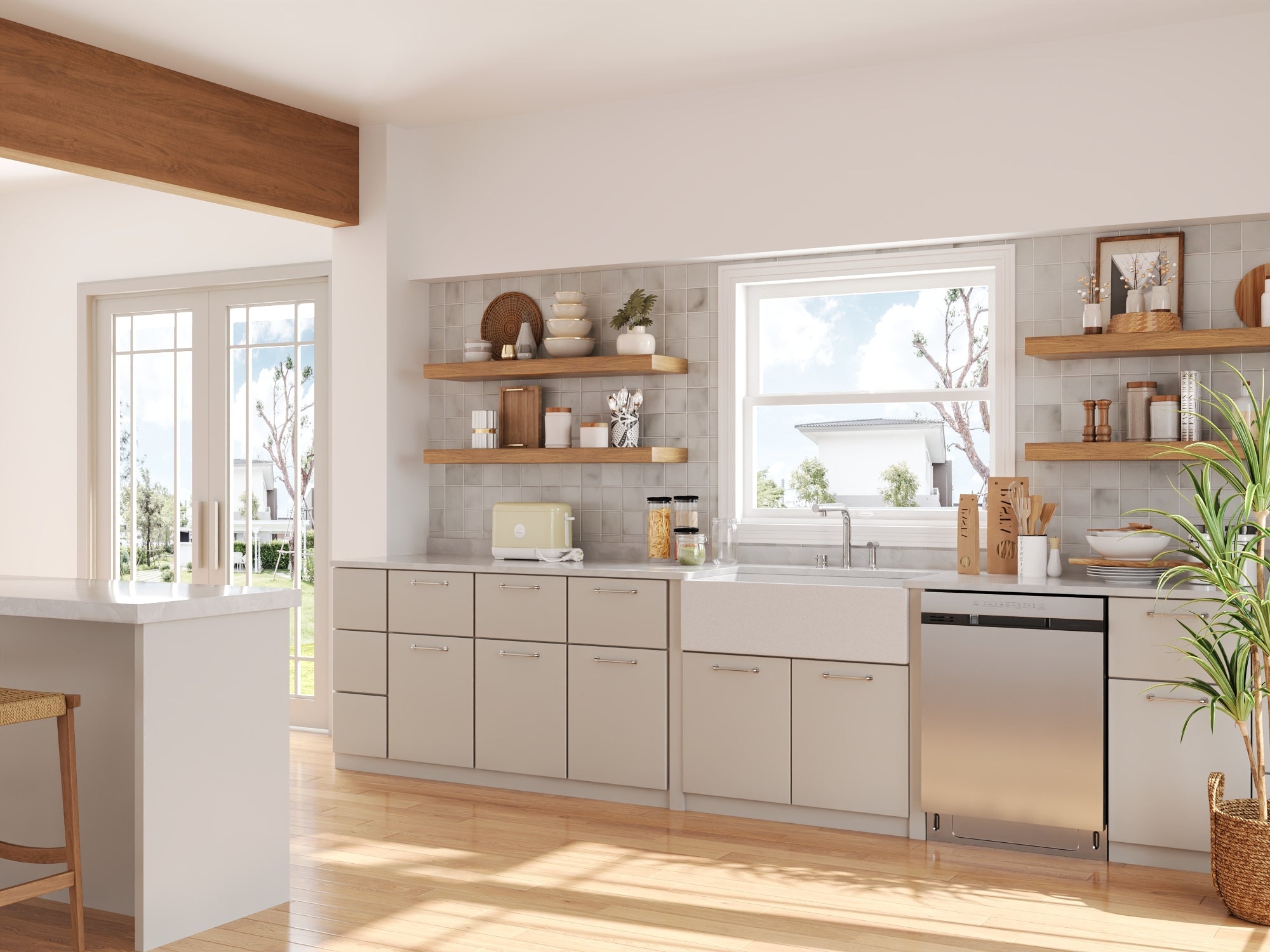 33" L x 18" W Rectangular Farmhouse Kitchen Sink, Natural Material With Multiple Colors