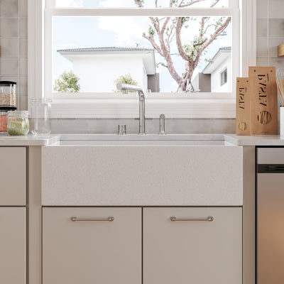 DeerValley DV-1K0199BD 33" Rectangular Farmhouse Sink, Natural Material & Multi-Color