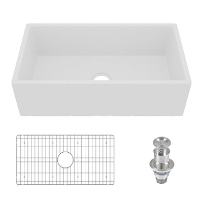 DeerValley DV-1K0199BD 33" Rectangular Farmhouse Sink, Natural Material & Multi-Color