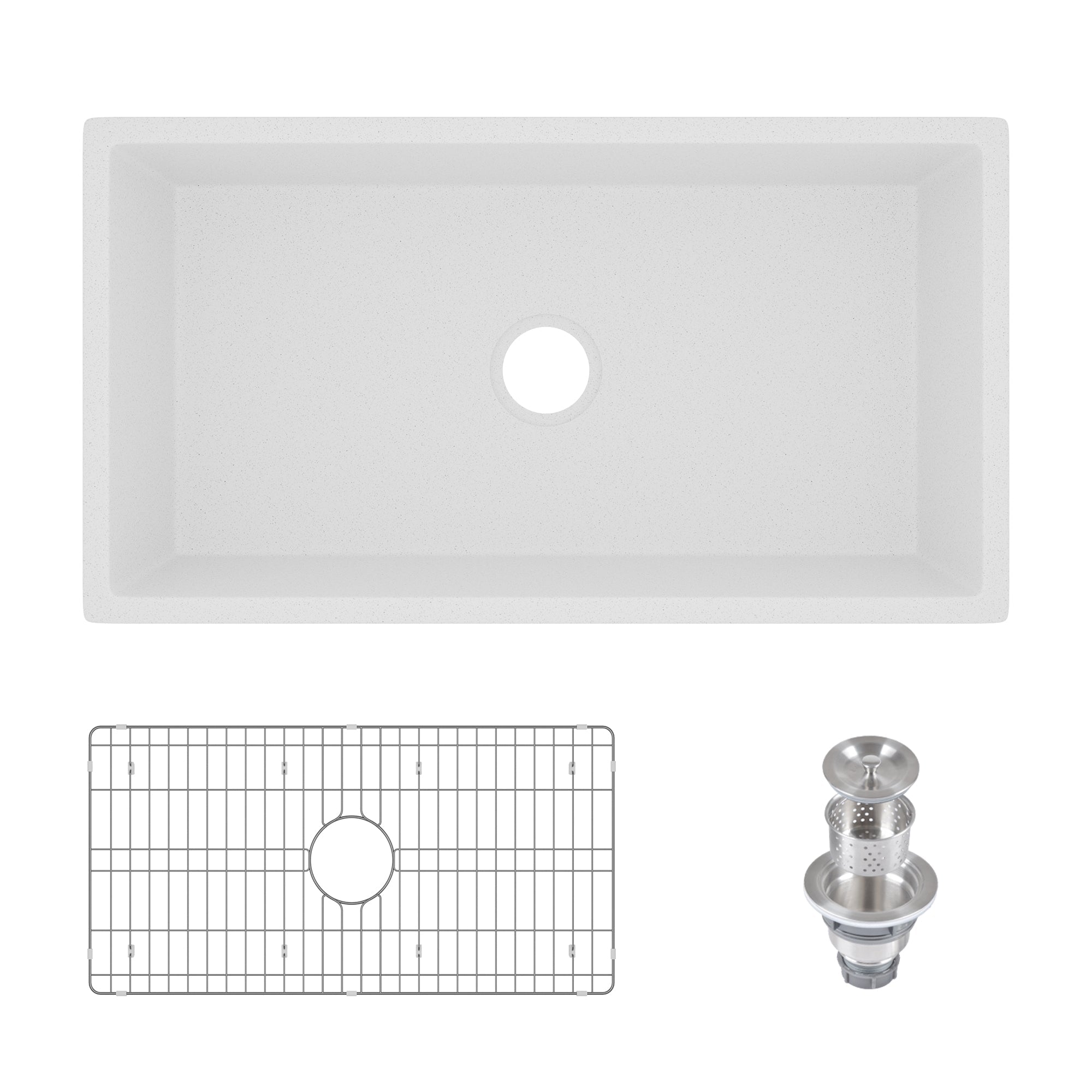 33" L x 18" W Rectangular Farmhouse Kitchen Sink, Natural Material With Multiple Colors