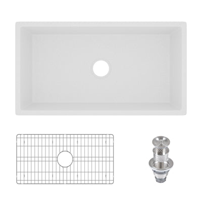 DeerValley DV-1K0199BD 33" Rectangular Farmhouse Sink, Natural Material & Multi-Color