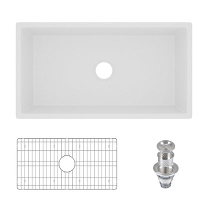 33" L x 18" W Rectangular Farmhouse Kitchen Sink, Natural Material With Multiple Colors