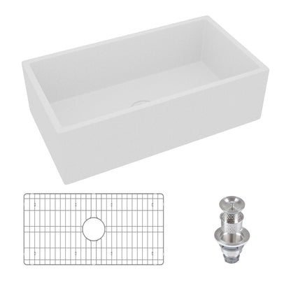 33" L x 18" W Rectangular Farmhouse Kitchen Sink, Natural Material With Multiple Colors