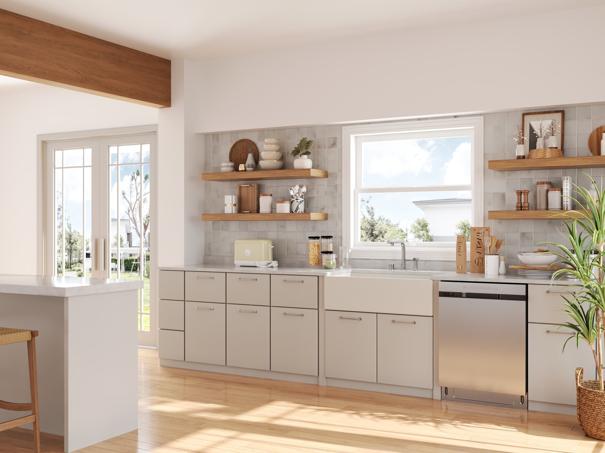 33" L x 18" W Rectangular Farmhouse Kitchen Sink, Natural Material With Multiple Colors