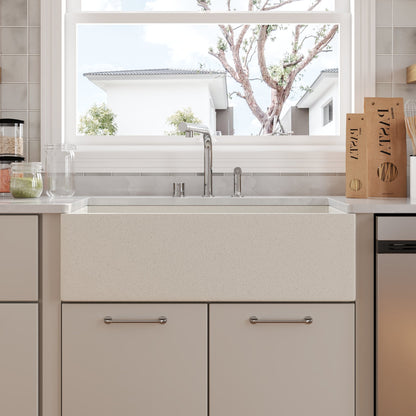 33" L x 18" W Rectangular Farmhouse Kitchen Sink, Natural Material With Multiple Colors