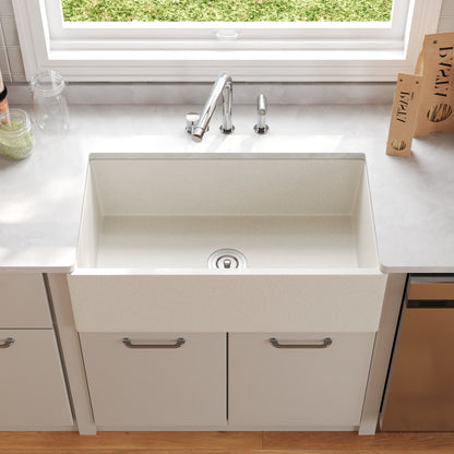 33" L x 18" W Rectangular Farmhouse Kitchen Sink, Natural Material With Multiple Colors