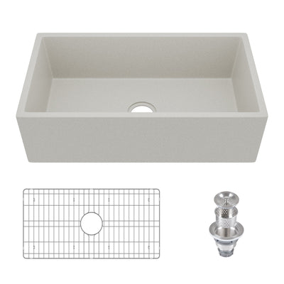 DeerValley DV-1K0199BD 33" Rectangular Farmhouse Sink, Natural Material & Multi-Color