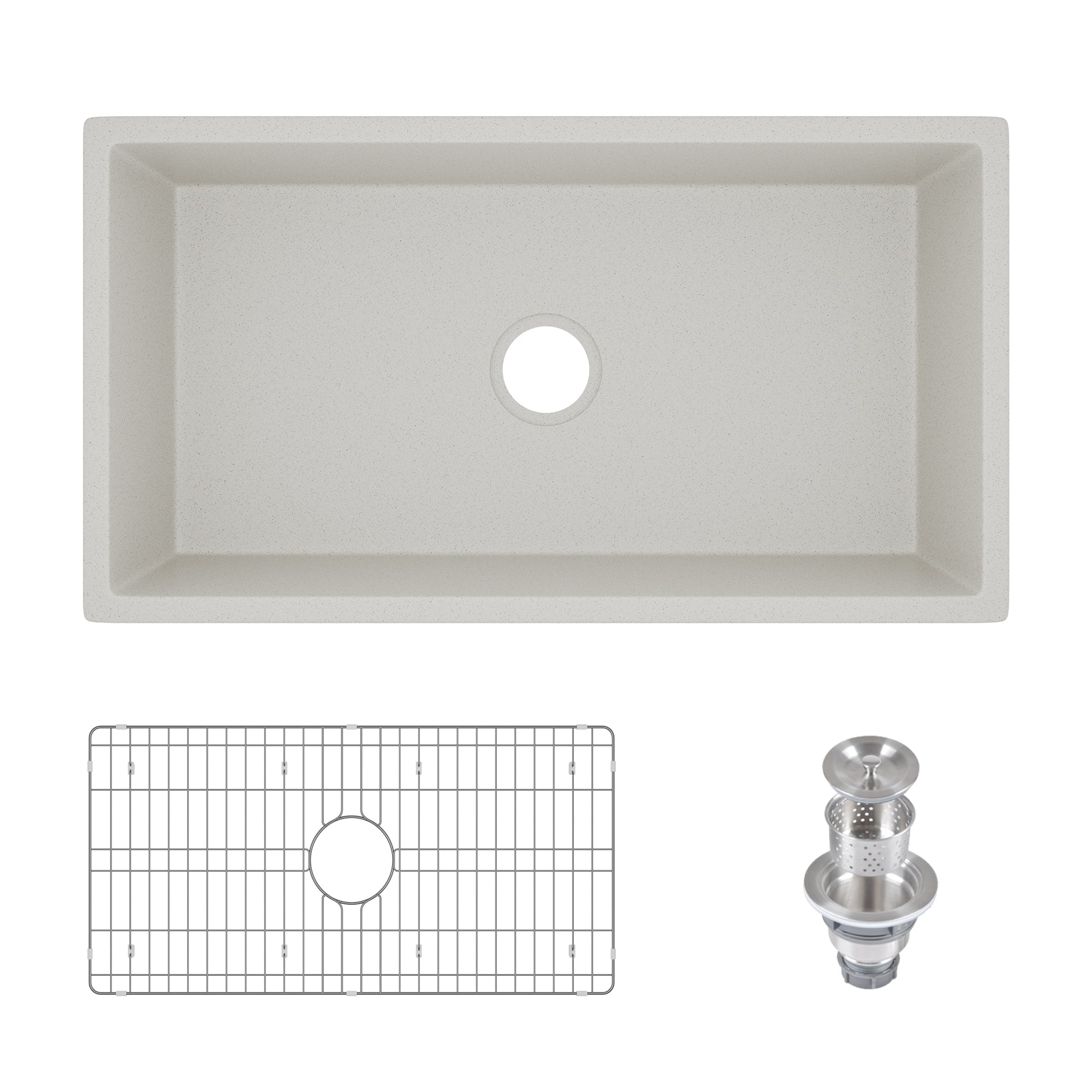 33" L x 18" W Rectangular Farmhouse Kitchen Sink, Natural Material With Multiple Colors