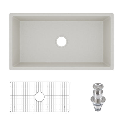 33" L x 18" W Rectangular Farmhouse Kitchen Sink, Natural Material With Multiple Colors