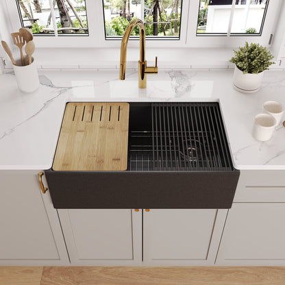 30" L x 18" W Rectangular Workstation Undermount Kitchen Sink, Natural Material With Multiple Colors