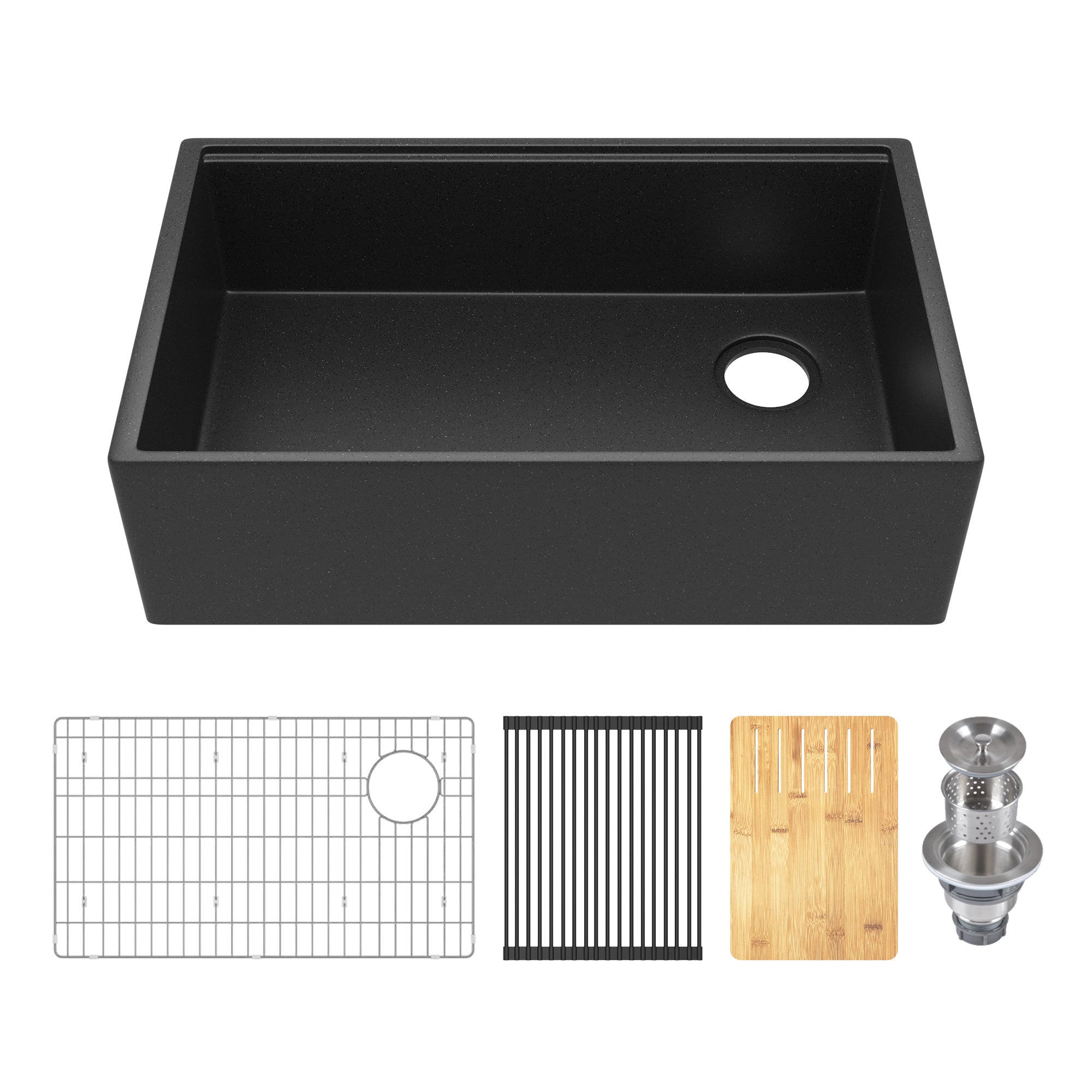 30" L x 18" W Rectangular Workstation Undermount Kitchen Sink, Natural Material With Multiple Colors