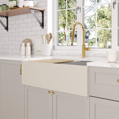 30" L x 18" W Rectangular Workstation Undermount Kitchen Sink, Natural Material With Multiple Colors