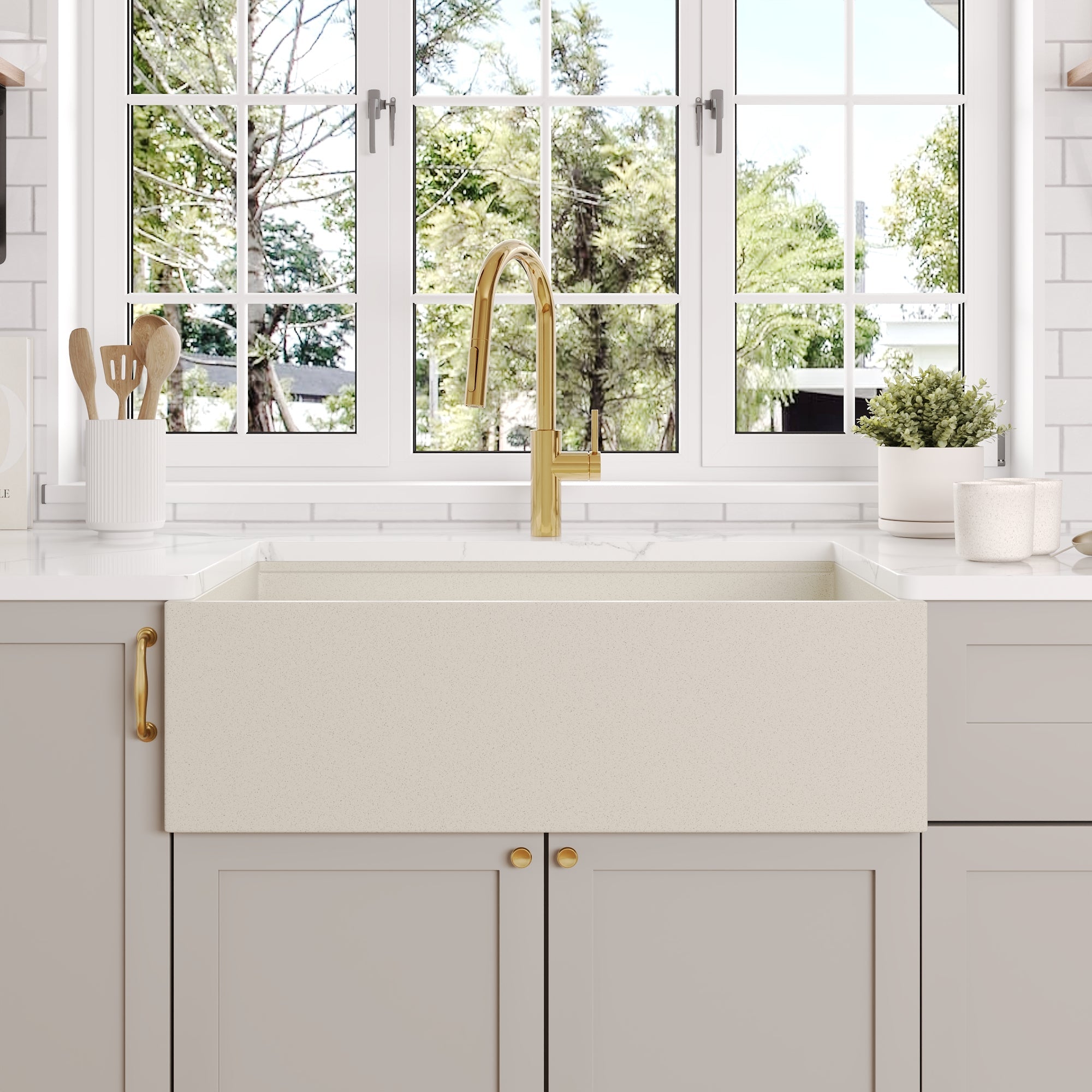 30" L x 18" W Rectangular Workstation Undermount Kitchen Sink, Natural Material With Multiple Colors