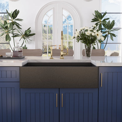 33" L x 18" W Rectangular Workstation Undermount Kitchen Sink, Natural Material With Multiple Colors