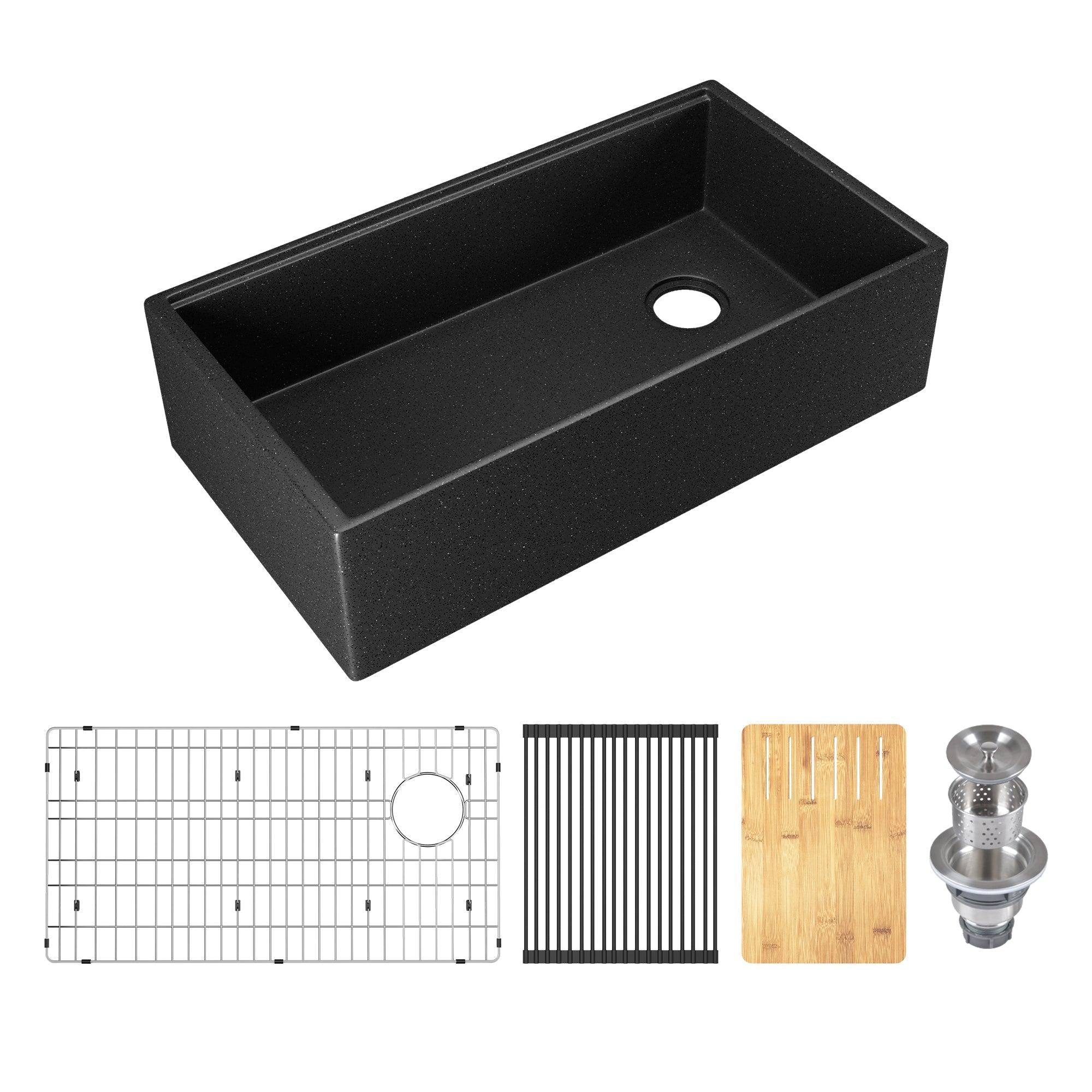 33" L x 18" W Rectangular Workstation Undermount Kitchen Sink, Natural Material With Multiple Colors