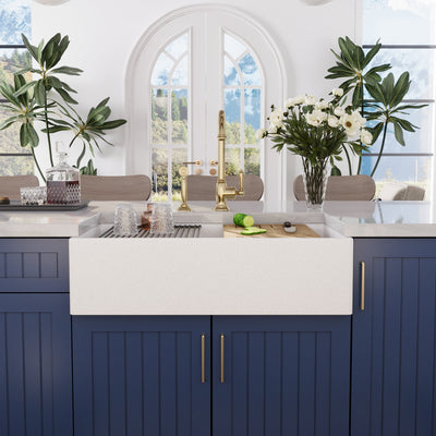 33" L x 18" W Rectangular Workstation Undermount Kitchen Sink, Natural Material With Multiple Colors