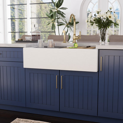 33" L x 18" W Rectangular Workstation Undermount Kitchen Sink, Natural Material With Multiple Colors