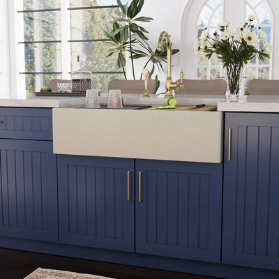 33" L x 18" W Rectangular Workstation Undermount Kitchen Sink, Natural Material With Multiple Colors