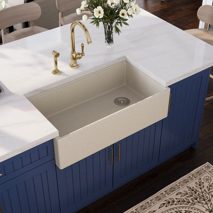 33" L x 18" W Rectangular Workstation Undermount Kitchen Sink, Natural Material With Multiple Colors