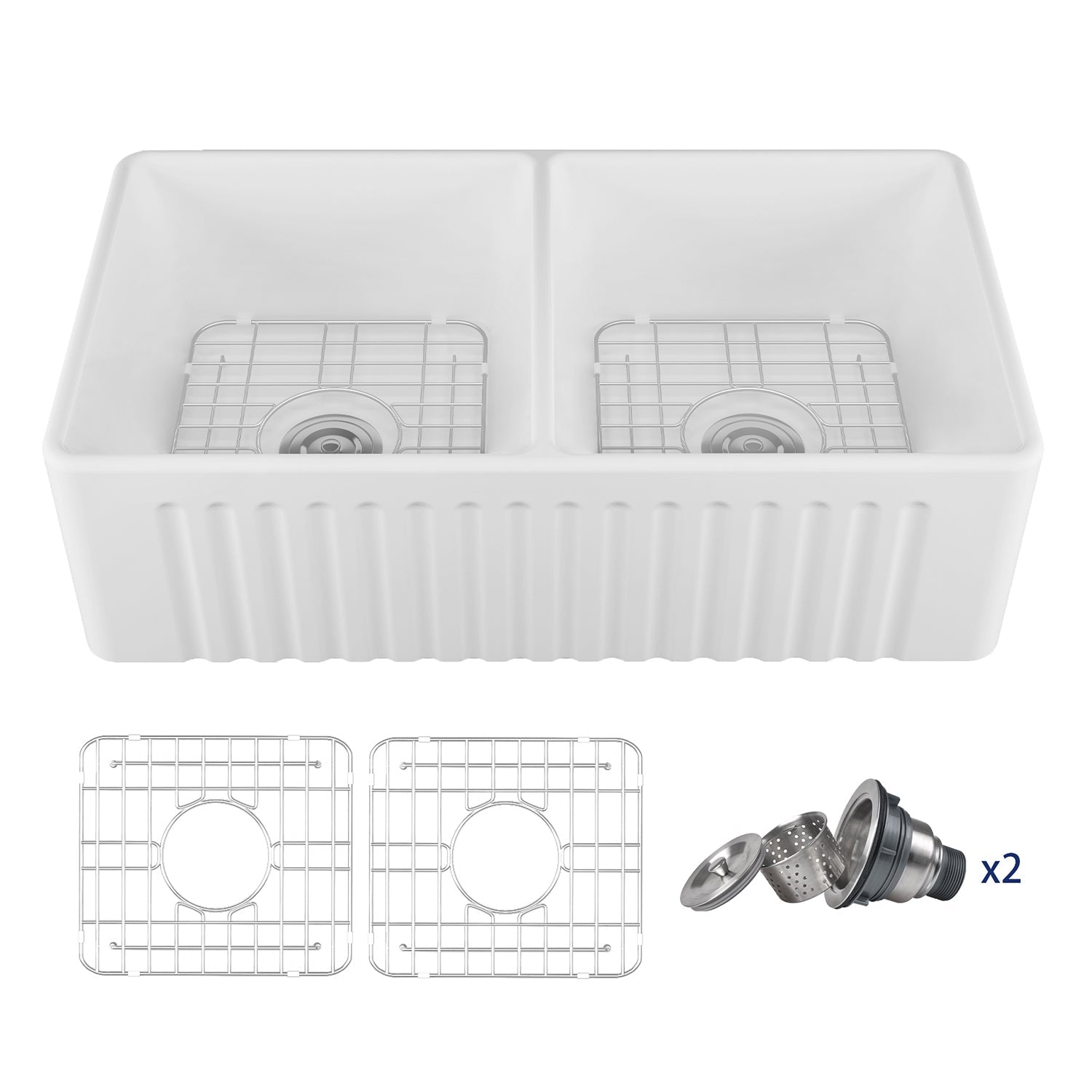 ECLIPSE 33" L X 18" W Rectangular Farmhouse Kitchen Sink, Hollow Cast With Multiple Colors