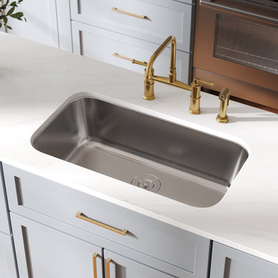 DeerValley DV-1K0358/359 32" Undermount Double Bowl Sink, 18 Gauge Stainless Steel & Basket Strainer