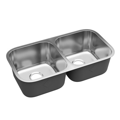 DeerValley DV-1K0358/359 32" Undermount Double Bowl Sink, 18 Gauge Stainless Steel & Basket Strainer