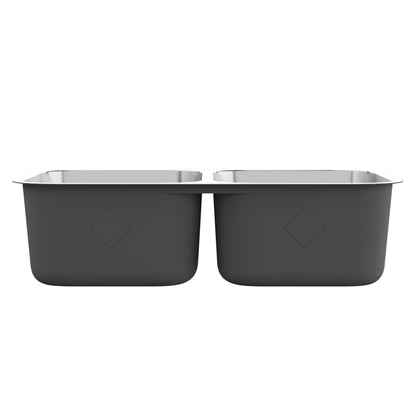 DeerValley 32-Inch Undermount Double Bowl Kitchen Sink, 50/50 18 Gauge Stainless Steel Kitchen Sink, Spacious Double Basin Design Sinks with Basket Strainer, Undermount Sinks for Modern Kitchens