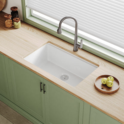 DeerValley DV-1K0141 Workstation Farmhouse Kitchen Sink Durable Fireclay Easy Clean