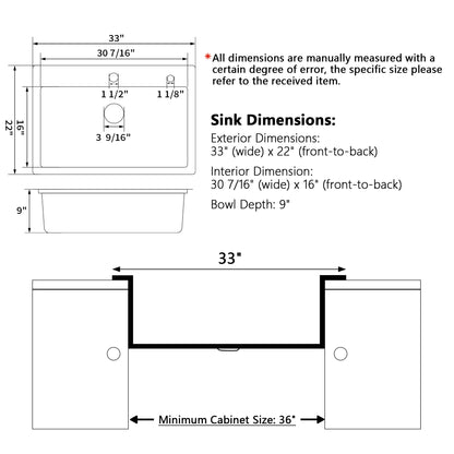 DeerValley DV-1K0468 Drop-In Sink 33 Inch Single Bowl Stainless Steel with Grid and Fast Drain