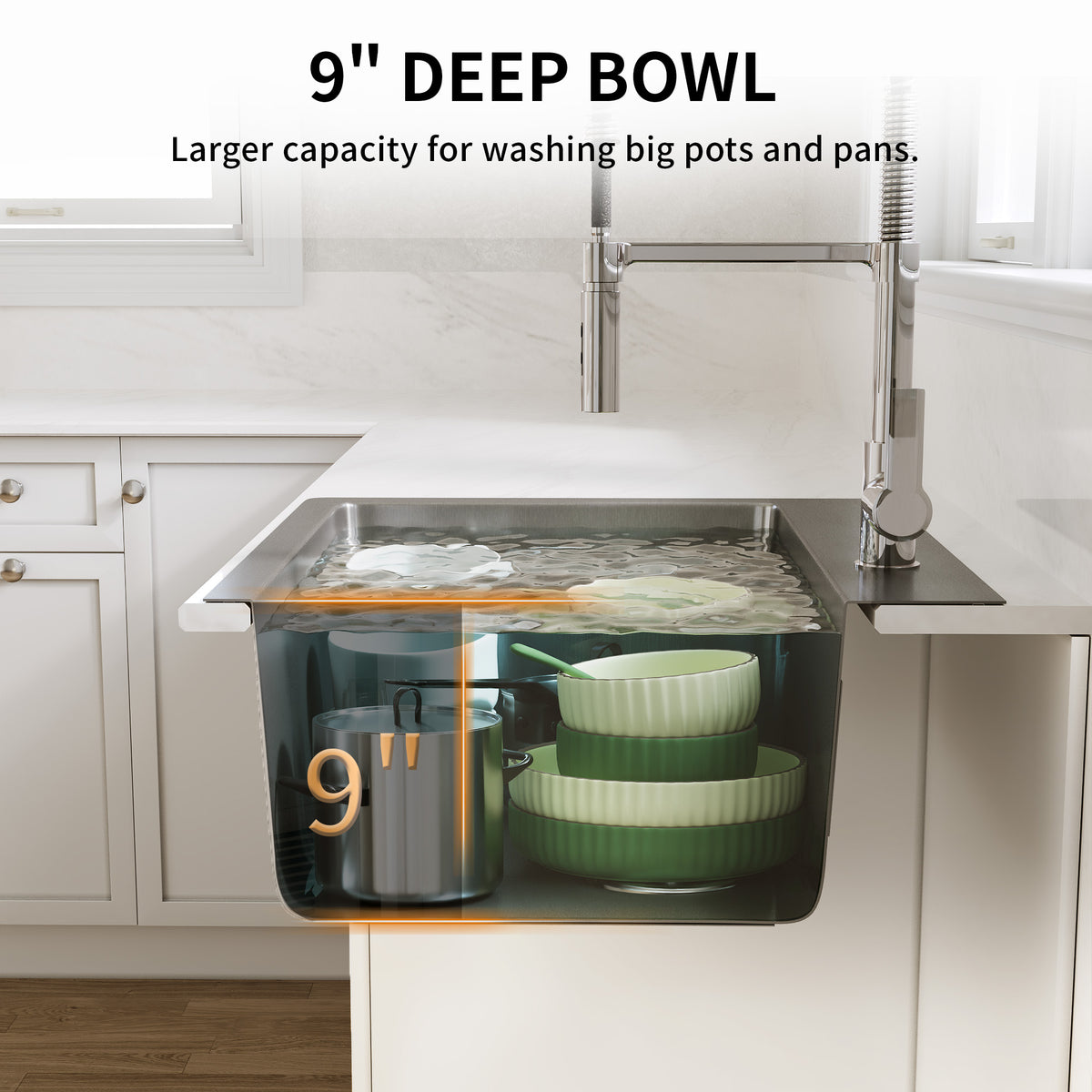 DeerValley DV-1K0468 Drop-In Sink 33 Inch Single Bowl Stainless Steel with Grid and Fast Drain