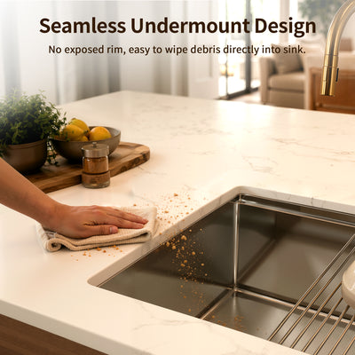 DeerValley DV-1K0555/553 Stainless Steel Workstation Sink, Quiet Pad & Anti-Condensation
