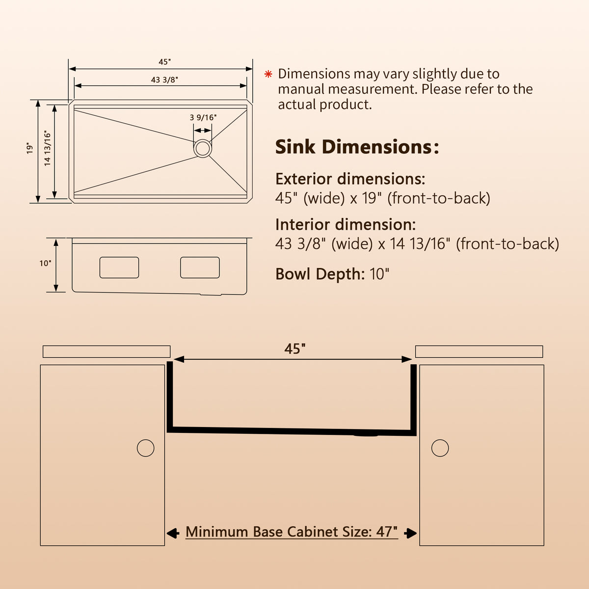 DeerValley DV-1K0555/553 Stainless Steel Workstation Sink, Quiet Pad & Anti-Condensation