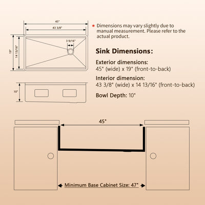 DeerValley DV-1K0555/553 Stainless Steel Workstation Sink, Quiet Pad & Anti-Condensation