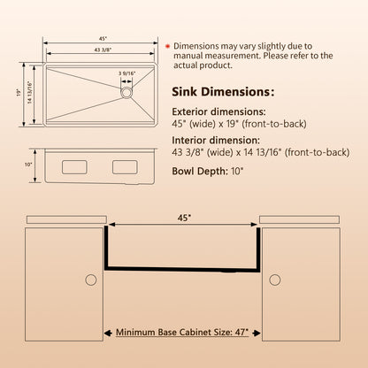 DeerValley DV-1K0555/553 Stainless Steel Workstation Sink, Quiet Pad & Anti-Condensation