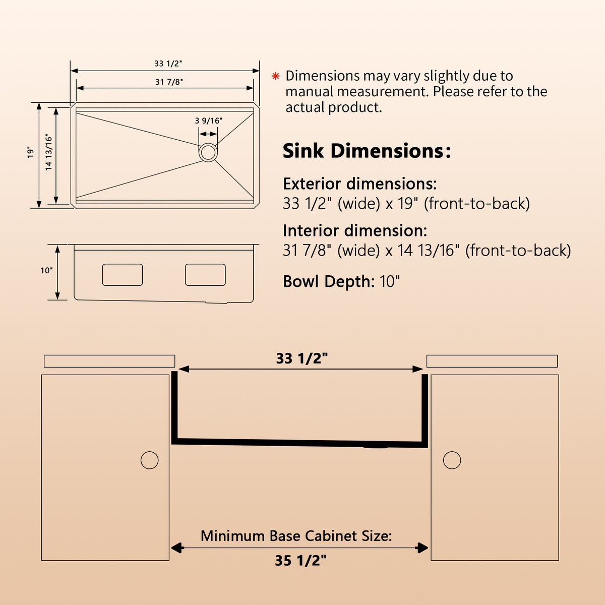 DeerValley DV-1K0555/553 Stainless Steel Workstation Sink, Quiet Pad & Anti-Condensation