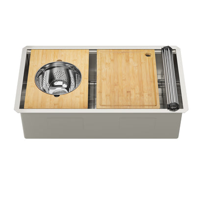 DeerValley DV-1K0555/553 Stainless Steel Workstation Sink, Quiet Pad & Anti-Condensation