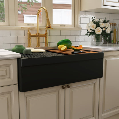 32.87" L x 20" W Rectangular Workstation Farmhouse Kitchen Sink, Easy-Cleaning With Multiple Colors