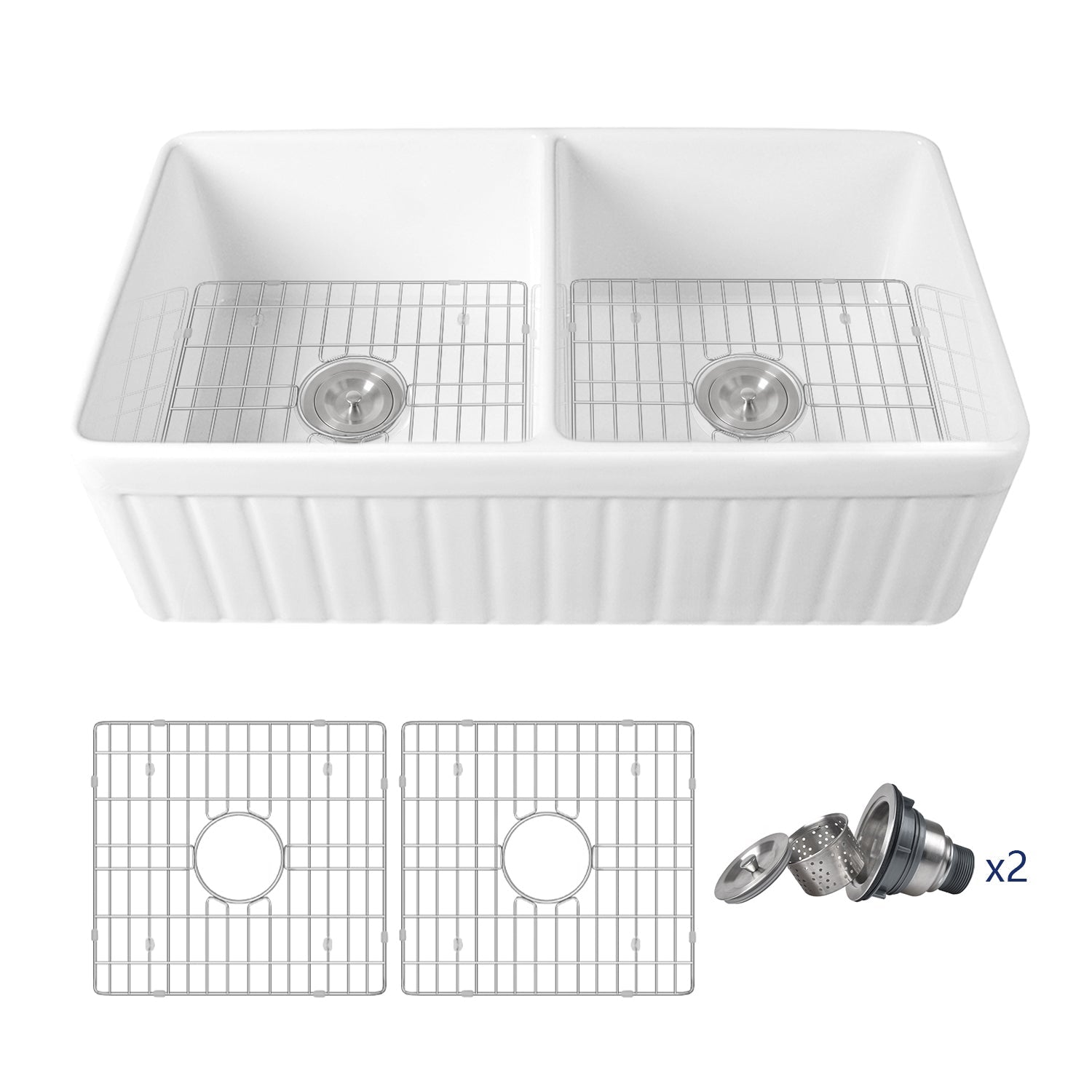 NOVA 33" L x 18" W Rectangular Farmhouse Kitchen Sink, Large Capacity With Multiple Colors